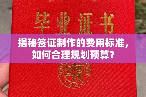 稷山揭秘签证制作的费用标准，如何合理规划预算？